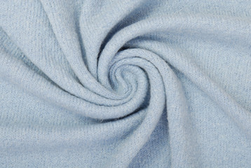 Blue knitted fabric.
