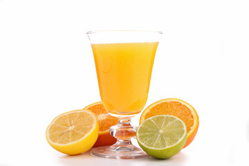 fruit juice on white background