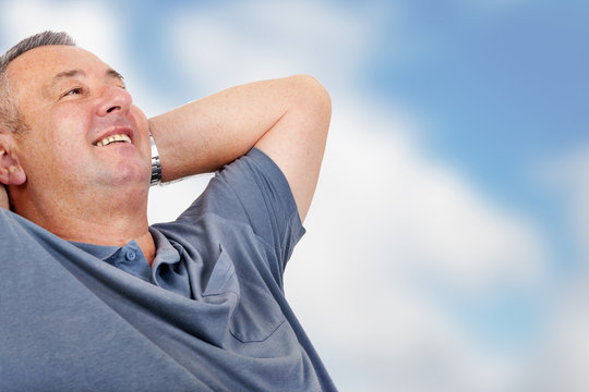 Man leans back