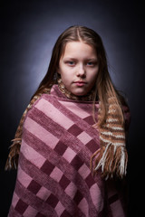Portrait of a miserable little girl