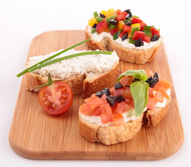 assortment of bruschettas