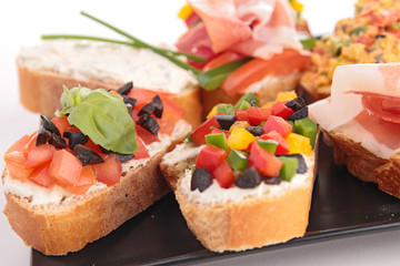 assortment of bruschettas