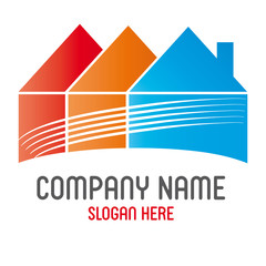 Immobilien-Logo, Haus, Makler, Architekt, Maler