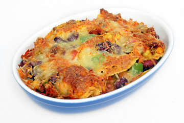 tex mex bake with tacos - Tex-Mex Auflauf mit Tacos
