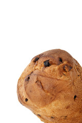 Panettone from corner on white