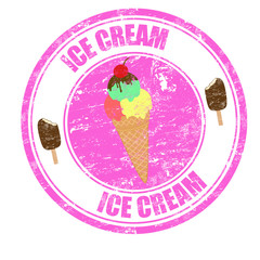 Ice Cream grunge rubber stamp