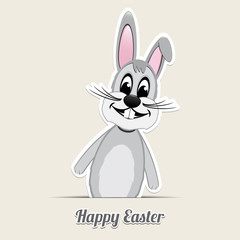 gray easter bunny happy easter beige backgrund