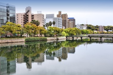 Fototapeta na wymiar Hiroshima cityscape, Japonia