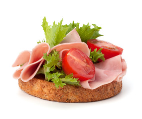 healthy sandwich with vegetable and smoked ham