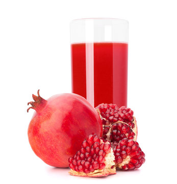 Pomegranate fruit juice in glass