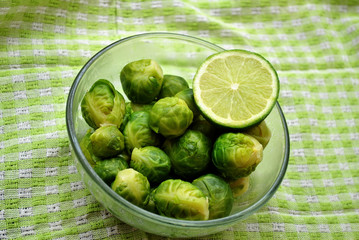Brussel Sprouts with a Slice of Lime