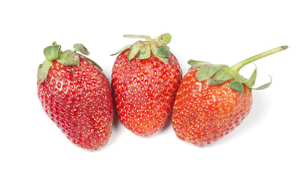 Beautiful strawberries isolated on white