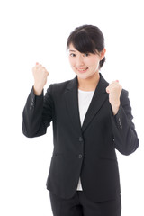 a young businesswoman showing