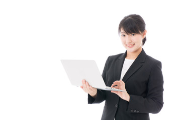 a young businesswoman using laptop