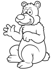 illustration of Cartoon bear - Coloring book