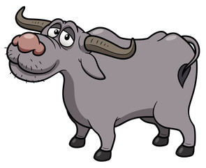 illustration of Cartoon Buffalo