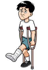 illustration of Man with a broken leg