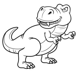 illustration of cartoon dinosaur - Coloring book