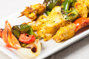 chicken kebab on a stick