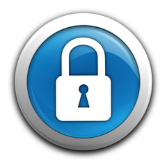 sécurisé sur bouton bleu