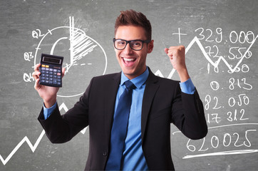 Businessman show a positive  number of tax
