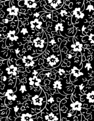 Cercles muraux Fleurs noir et blanc modèle
