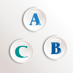 blue round letters
