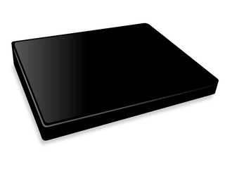 Rückseite eines technischen Gerätes mit Klavierlackoberfläche