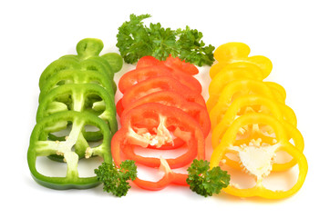 Sliced pepper with parsley