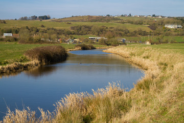 Fototapeta premium River Axe in Somerset England near Bleadon