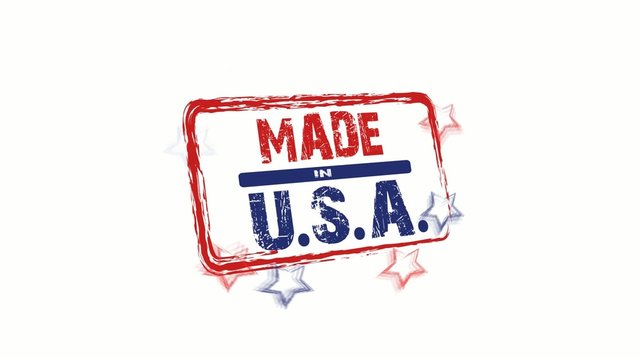 Made in USA standard american rubber stamp animation video