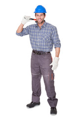 Portrait of happy worker