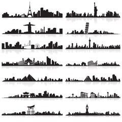 vector illustration of skyline of tall building of famous city