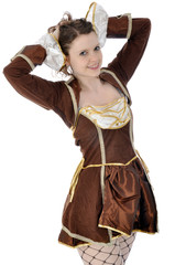 Junge Frau in Karnevals-Kostüm
