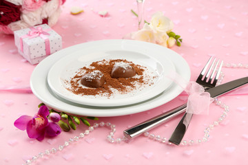 Holiday table setting close-up