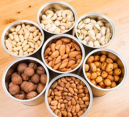 Assorted nuts in Iron pot