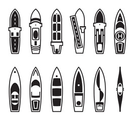 Sea ships and boats from above - vector illustration