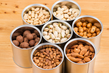 Assorted nuts in Iron pot