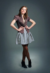beautiful girl in a skirt