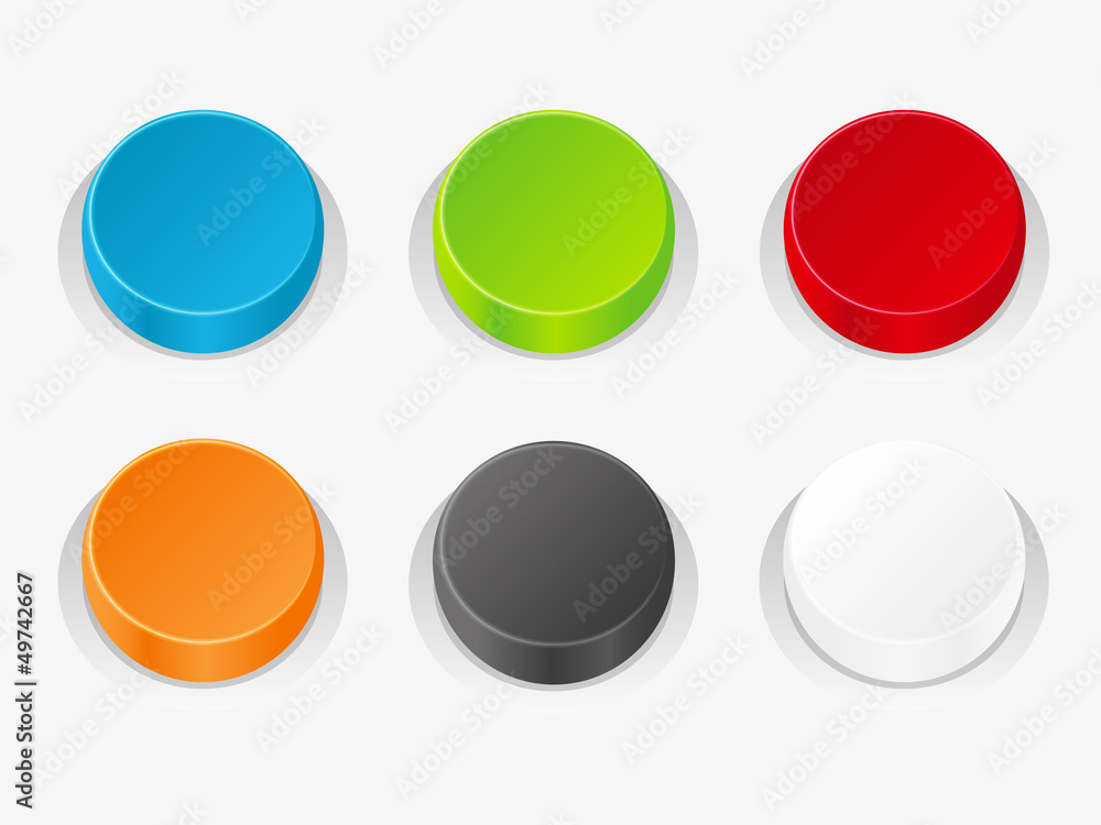 Wall mural set of vector round buttons