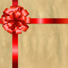 Retro Old Paper With Red Bow