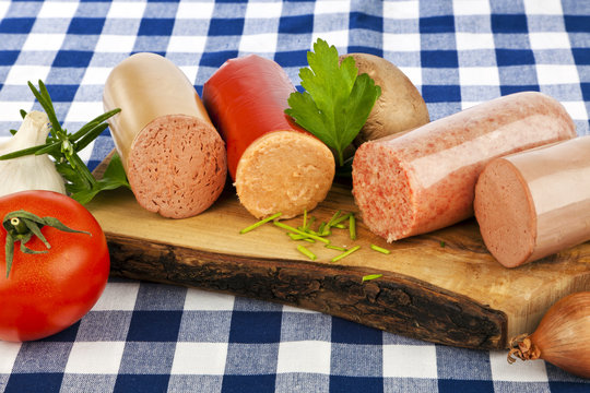 Verschiedene Sorten deutsche Wurst