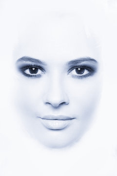 woman face monochrome