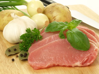 Sliced meat with vegatables