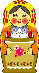 matreshka doll isolated on white