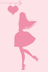 Obraz na płótnie Canvas fashion girl on a pink background