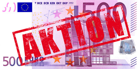 500 Euro Geldschein mit Stempel 