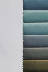 Crédence de cuisine en verre imprimé Poussière Fond de couleur des échantillons de tissu de tons bleus