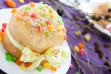 Easter baking, big biscuit cake