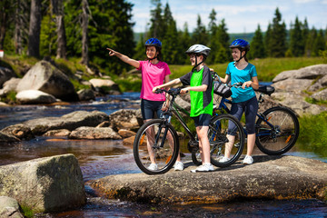 Fototapeta premium Active people biking